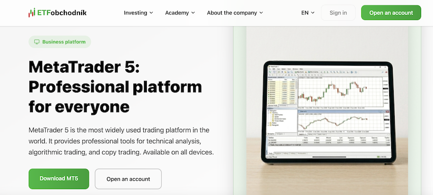 MT5 anglicky - Select-Broker.net MT5, Screenshot form website